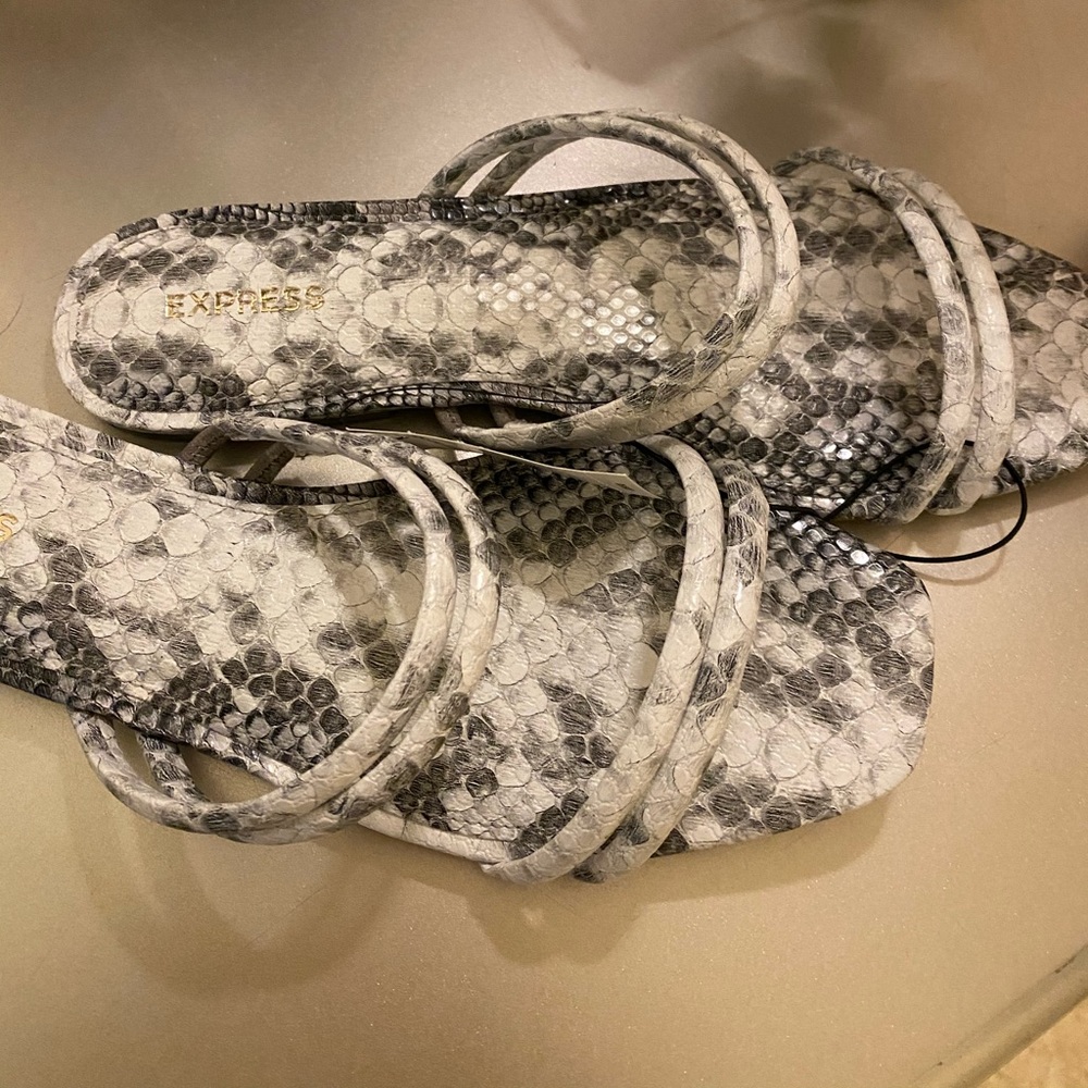 Express Snake Print Sandals Slides